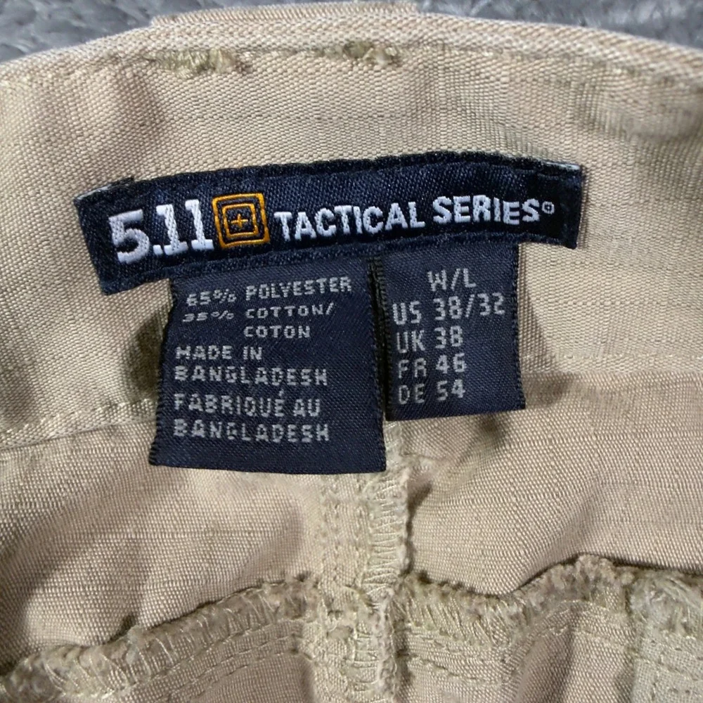 5.11 Tactical Series Mens Khaki Ripstop Cargo Pants 38x32 Tan Straight Leg